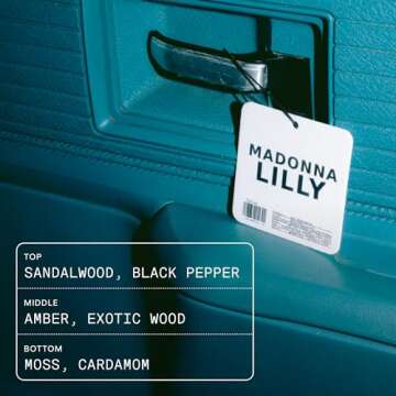 DedCool Air Freshener (Madonna Lilly) For Cars, Closets + Drawers, Hanging Air Fresheners, Odor Eliminator, Long Lasting Scent, Infused with Essential Oils, Vegan, Non-Toxic Fragrance For All