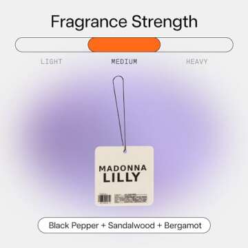 DedCool Air Freshener (Madonna Lilly) For Cars, Closets + Drawers, Hanging Air Fresheners, Odor Eliminator, Long Lasting Scent, Infused with Essential Oils, Vegan, Non-Toxic Fragrance For All