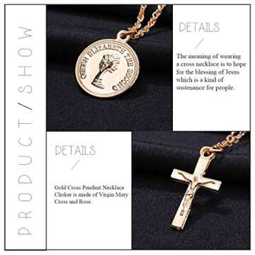 Fstrend Holy Layered Cross Necklace for Elegant Women