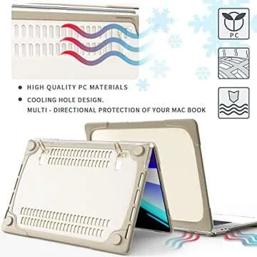 Mektron for MacBook Pro 13 inch Case M1 M2 A2338 A2289 A2251 Touch Bar & Touch ID 2022 2021 2020 Release, Heavy Duty Slim Hard Shell Dual Layer Protective Cover with Fold Kickstand, Khaki