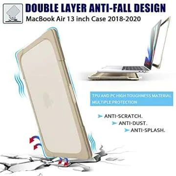 Mektron for MacBook Pro 13 inch Case M1 M2 A2338 A2289 A2251 Touch Bar & Touch ID 2022 2021 2020 Release, Heavy Duty Slim Hard Shell Dual Layer Protective Cover with Fold Kickstand, Khaki