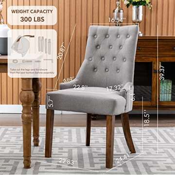 COLAMY Wingback Upholstered Dining Chairs Set of 4