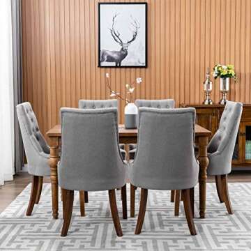 COLAMY Wingback Upholstered Dining Chairs Set of 4