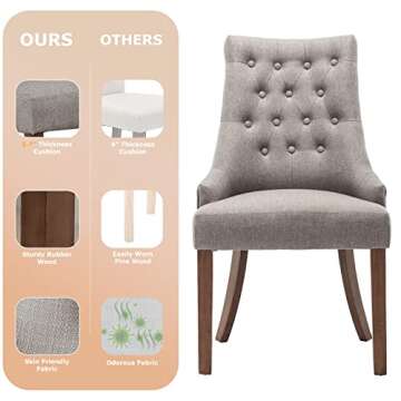 COLAMY Wingback Upholstered Dining Chairs Set of 4