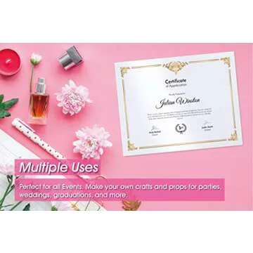 Bubbley White Shimmer Paper - 100-Pack Metallic Cardstock Paper, 92 lb Cover, Double Sided, Printer Friendly - Perfect for Weddings, Birthdays, Craft Use, Letter Size Sheets, 8.5 x 11 Inches