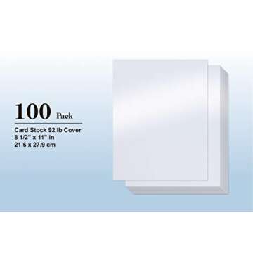 Bubbley White Shimmer Paper - 100-Pack Metallic Cardstock Paper, 92 lb Cover, Double Sided, Printer Friendly - Perfect for Weddings, Birthdays, Craft Use, Letter Size Sheets, 8.5 x 11 Inches