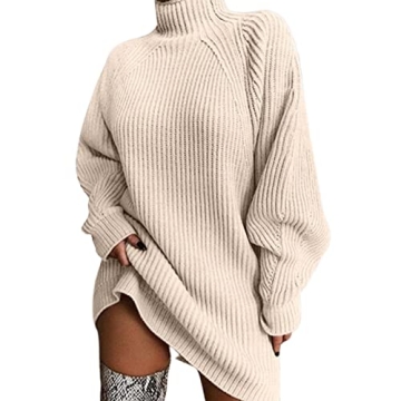 Huntarry Turtleneck Oversized Sweaters Dress for Women