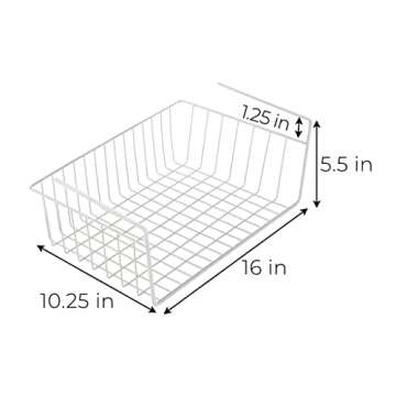 Smart Design Medium Undershelf Storage Basket - Snug Fit