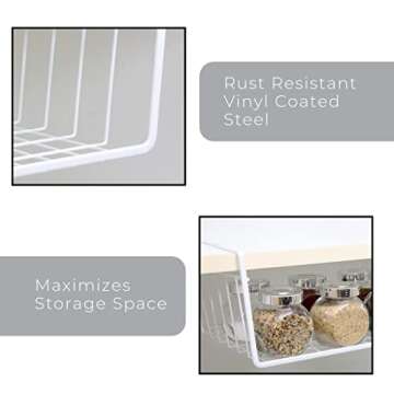 Smart Design Medium Undershelf Storage Basket - Snug Fit