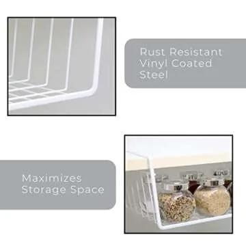 Smart Design Medium Undershelf Storage Basket - Snug Fit