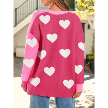Saodimallsu Women’s Heart Cardigan - Cute Oversized Sweater