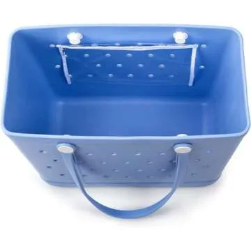 futaiphy Large Rubber Beach Bag, Waterproof Sandproof OutdoorTote Bag, Durable Open Tote Bag with Holes for Beach Sports, Xl-green