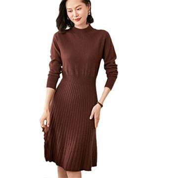 Elegant Ladies Goat Cashmere Knitting Dress - Versatile & Stylish