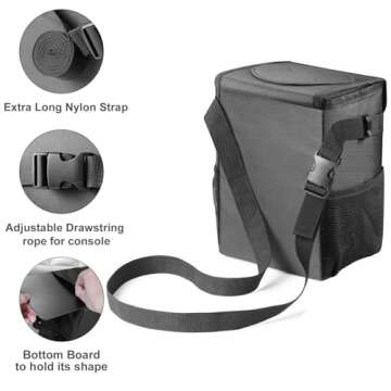 Ryhpez Car Trash Can with Lid - Car Trash Bag Hanging with Storage Pockets Collapsible and Portable Car Garbage Bin