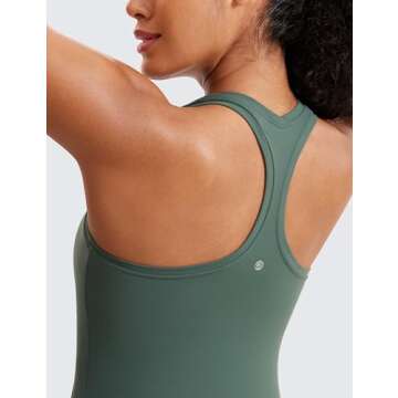 CRZ YOGA Women's Butterluxe Yoga Tank Top - Dark Green