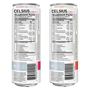 CELSIUS Fitness Drink Non-Carbonated 2-Flavor Variety Pack, Zero Sugar, 12oz. Slim Can, 12 Pack