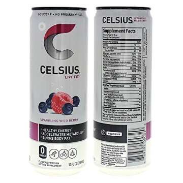 CELSIUS Fitness Drink Non-Carbonated 2-Flavor Variety Pack, Zero Sugar, 12oz. Slim Can, 12 Pack