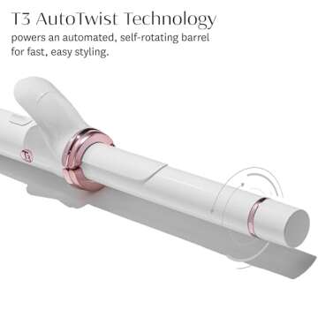 T3 CurlWrap 1" Automatic Rotating Curling Iron with Longer Barrel, 2 Timer Settings, 9 Heat Settings, Auto-Rotating Ceramic Barrel and Ion Generator for Fast, Easy Curls and Waves on All Hair Types