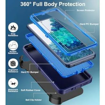 Aimoll-88 Galaxy S20 FE 5G Case with Screen Protector Heavy Duty Cover for Samsung S20 FE 5G Case Belt Clip Hybrid Shockproof Drop Protection Holster for Samsung Galaxy S20 FE 5G 6.5 inch