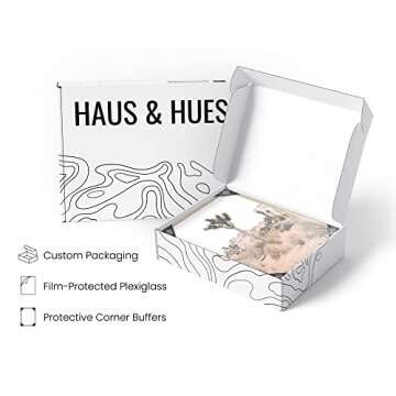 HAUS AND HUES Desert Succulent Wall Art - Botanical Prints Set of 6, Botanical and Cactus Art Prints Wall Art, Cactus Art Wall Decor, Botanical Art Set Kitchen Prints (Beige Frame, 11x14)