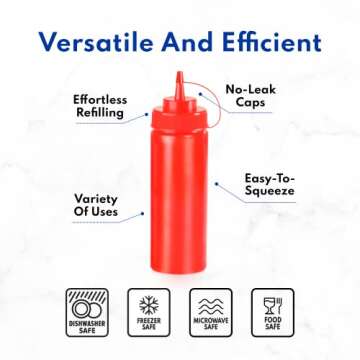 New Star Foodservice 24 oz Squeeze Bottles - Pack of 6