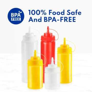 New Star Foodservice 24 oz Squeeze Bottles - Pack of 6