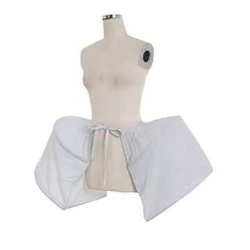DUNHAO COS Women's White Crinoline Pannier Underskirt Victorian Dress (2 Hoops Double Pannier)
