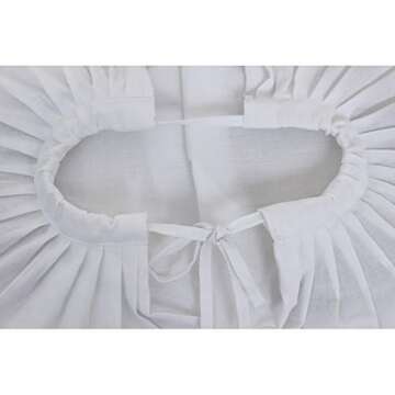 DUNHAO COS Women's White Crinoline Pannier Underskirt Victorian Dress (2 Hoops Double Pannier)