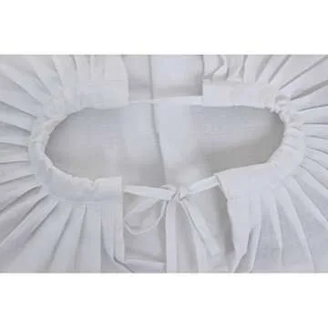 DUNHAO COS Women's White Crinoline Pannier Underskirt Victorian Dress (2 Hoops Double Pannier)