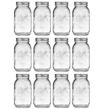 Ball Regular Mouth Quart Jars 12 Pack 32oz Made in USA