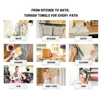 Bazaar Anatolia Hand Towels Set of 4 - 100% Cotton, Striped