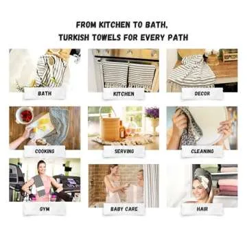 Bazaar Anatolia Hand Towels Set of 4 - 100% Cotton, Striped