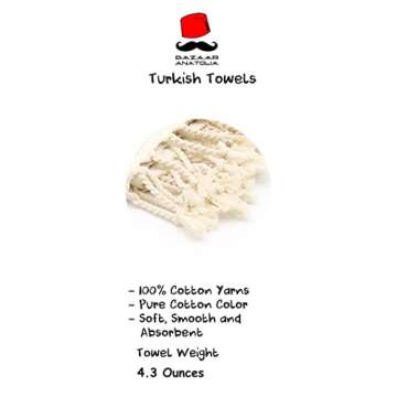 Bazaar Anatolia Hand Towels Set of 4 - 100% Cotton, Striped