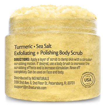 Exfoliating Body Scrub with Turmeric and Collagen by M3 Naturals