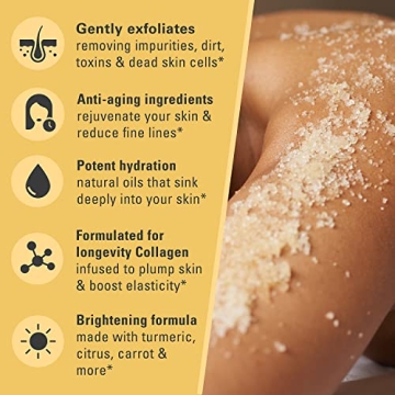 Exfoliating Body Scrub with Turmeric and Collagen by M3 Naturals