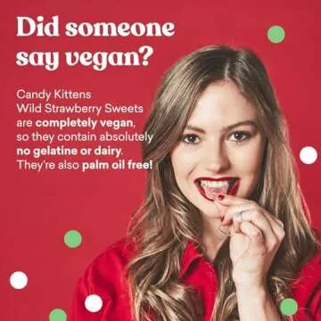 CANDY KITTENS New Flavor Vegan Gummy Candy 4.4oz (Wild Strawberry, 2 Pack)