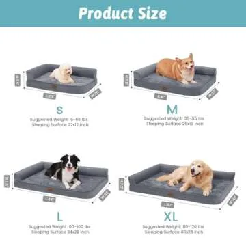 Orthopedic Dog Bed for Large Dogs - Washable with Bolsters and Waterproof Design