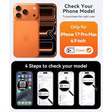 CANSHN Magnetic Compatible iPhone 17 Pro Max Case - Hot Pink, Full Camera Protection, MagSafe Compat...