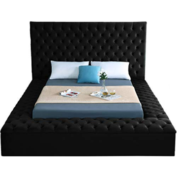 Meridian Furniture Bliss Velvet Bed with Storage