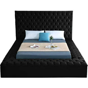Meridian Furniture Bliss Velvet Bed with Storage