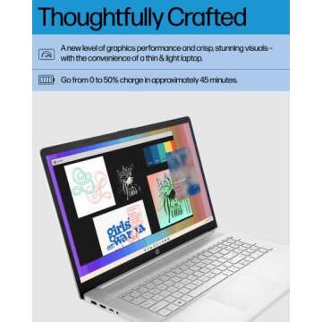 HP 17.3-inch Laptop, 11th Generation Intel Core i5-1135G7, Intel Iris Xe Graphics, 8 GB RAM, 512 GB SSD, Windows 11 Home (17.3-cn0026nr,Natural Silver)