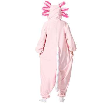 Supodon Adult Onesie Animal Costume Pajamas Unisex Cosplay Sleepwear Halloween Jumpsuit for Men Women,pink