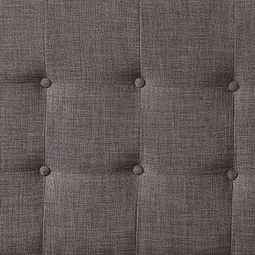 HOME BI Upholstered Curved Shape Linen Fabric Headboard Full/Queen Size with Nailhead Trim, Smoke