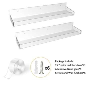 WUIVIUT 30'' Acrylic Kitchen Shelf for Organizing Stoves