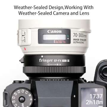 Fringer EF-FX PRO II Fuji Canon EF to Fuji X Adapter Autofocus Compatible with Canon EOS EF Lens to Fuji X Mount X-T4 X-T3 XT2 XT20 XH1 X100V X-H X-T X-PRO X-T30
