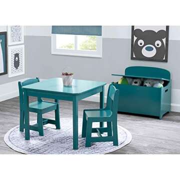 Delta Children MySize Kids Wood Table and Chair Set (2 Chairs Included) - Ideal for Arts & Crafts, S...