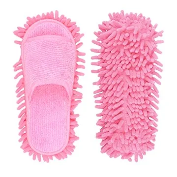 Microfiber Slippers Floor Cleaning Mop Men and Women House Dusting Slippers Floor Cleaning Tool (pin...