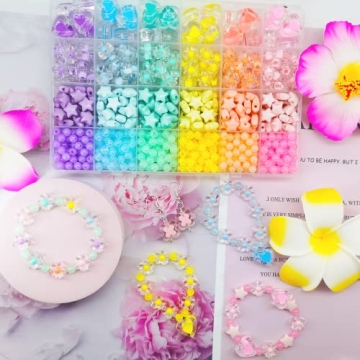 798Pcs Macaron Colors Acrylic Beads Kit for Jewelry Making