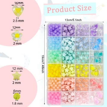 798Pcs Macaron Colors Acrylic Beads Kit for Jewelry Making