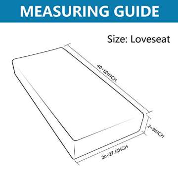 NC HOME Water Repellent Sofa Cushion Slipcovers, Stretch Spandex Couch Cushion Covers, Furniture Protector Slipcovers Slip Cover for Sofa Seat (Loveseat Cushion, Black)